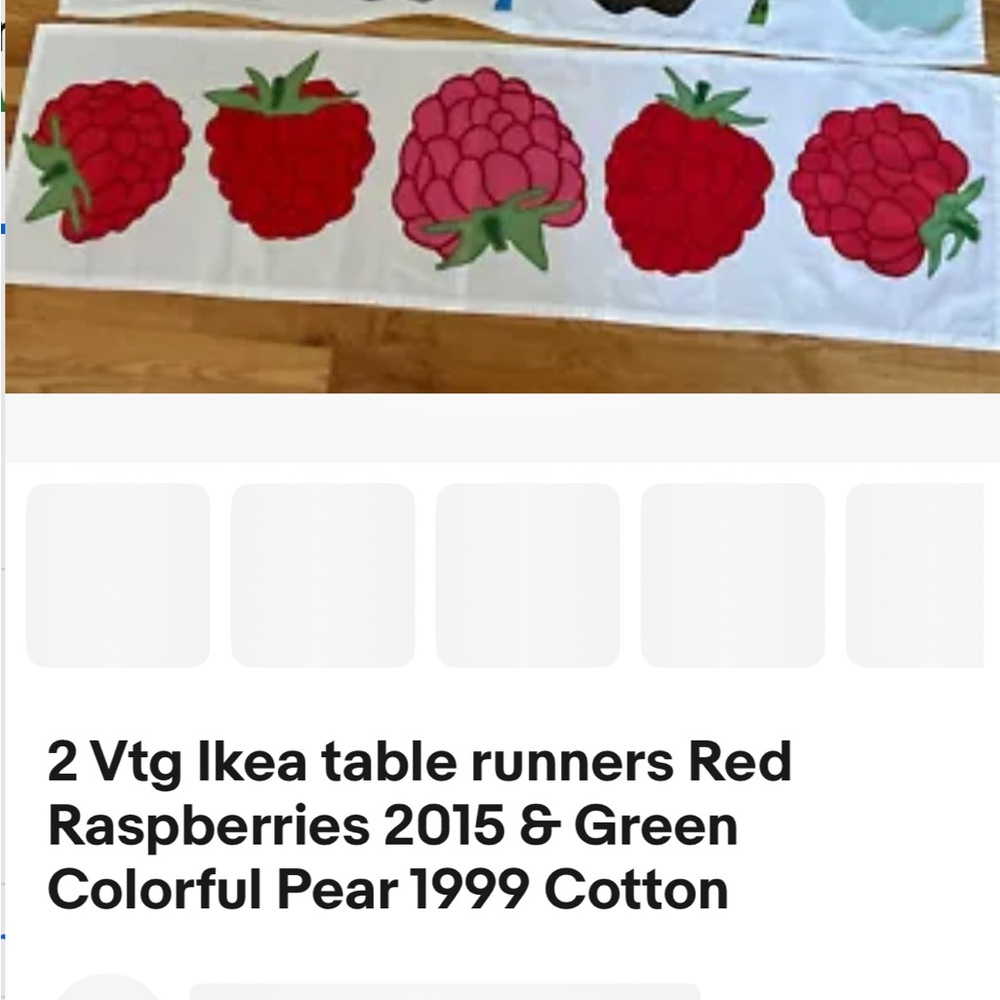 Vintage IKEA Holiday Fruit Table Runners